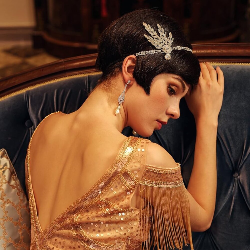 Flapper Gold Gatsby Inspired Leaf